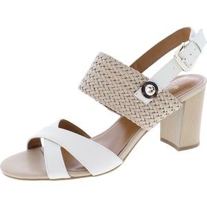 NEW Bandolino Womens Dante Ivory Open-Toe Heels Shoes 10 M  3 1/2" Heel Sandal